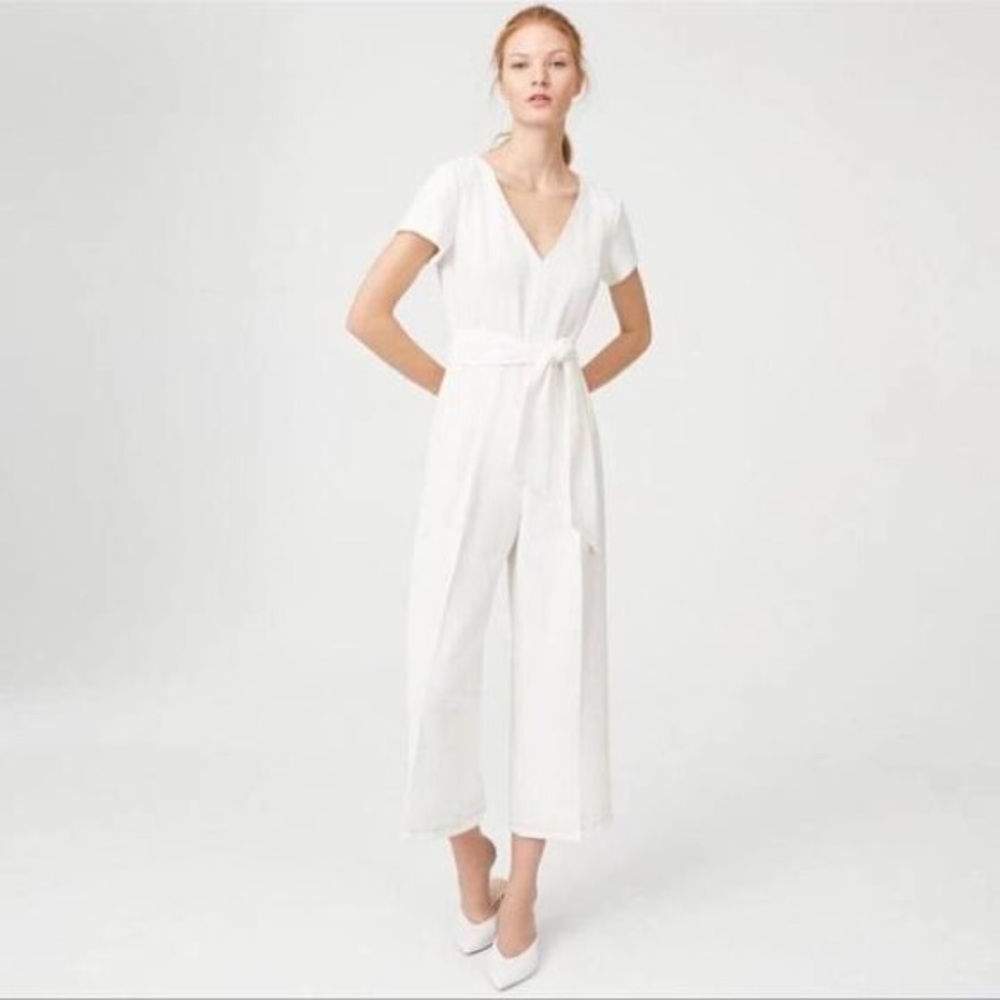Club Monaco White Short Sleeve Jumpsuit